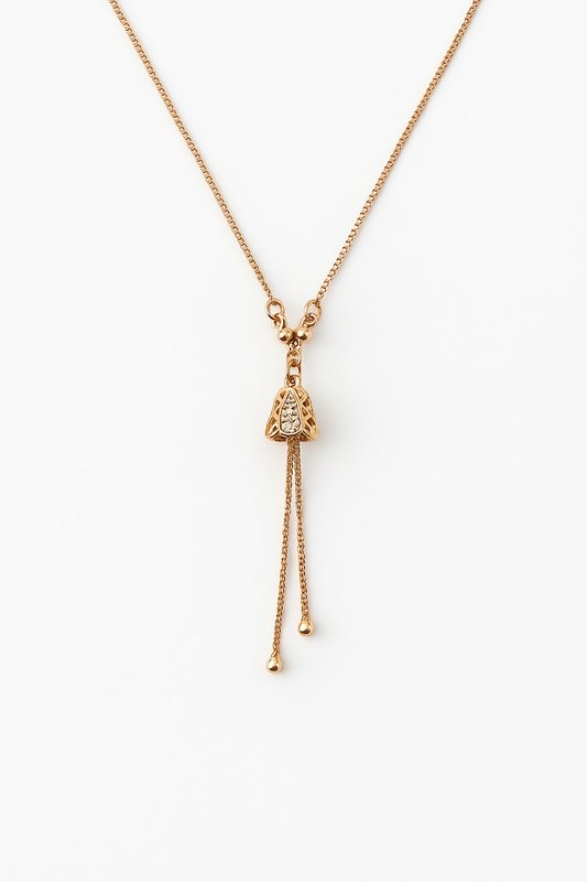 Everyday Grace – Gold Lariat Pendant Necklace