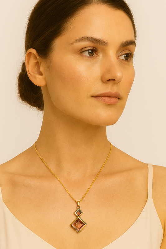Amber Luxe Double Diamond Pendant