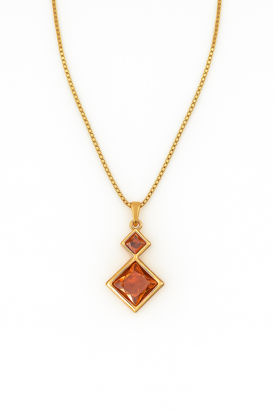 Amber Luxe Double Diamond Pendant