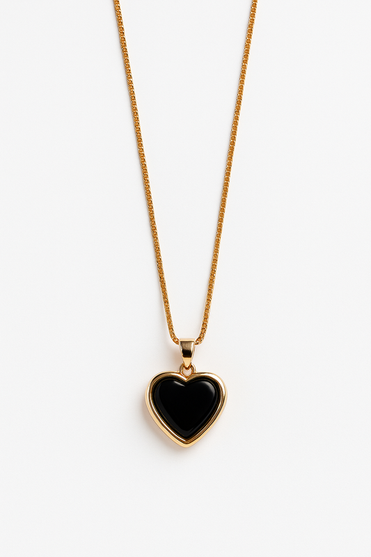 "Midnight Heart Gold Pendant" 💛🖤