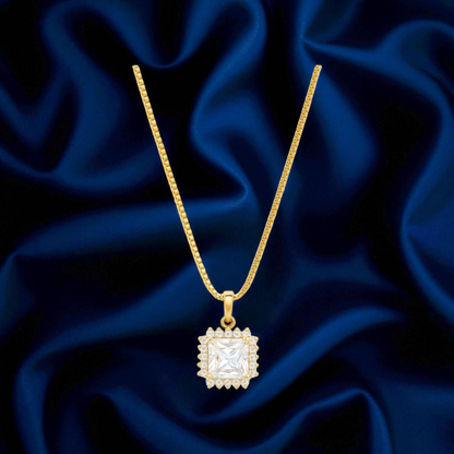 💫 Crystal Radiance Square Pendant Necklace 💫