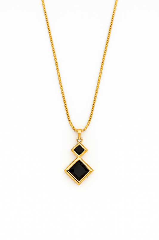 Noir Duo Geometric Pendant ✨🖤