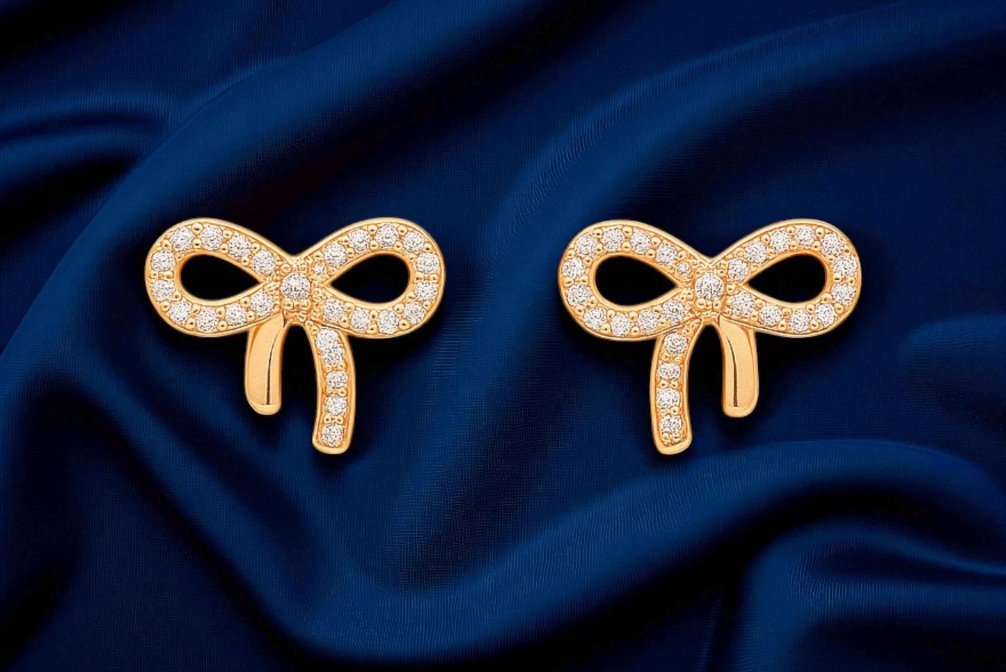 🎀 Sparkling Bow Tie CZ Stud Earrings | Cute & Classy Design