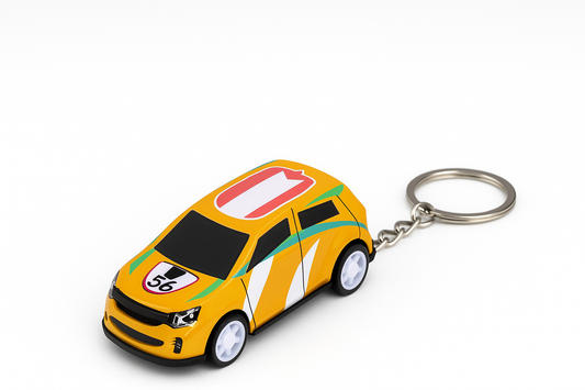 Track Racer Toy Car Keychain – Yellow #56 Edition