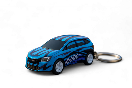 Blue Blaze Racer Keychain