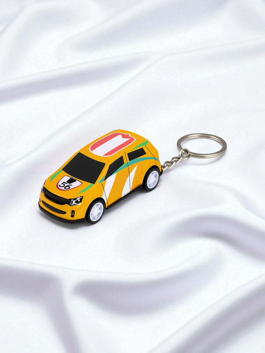 Track Racer Toy Car Keychain – Yellow #56 Edition
