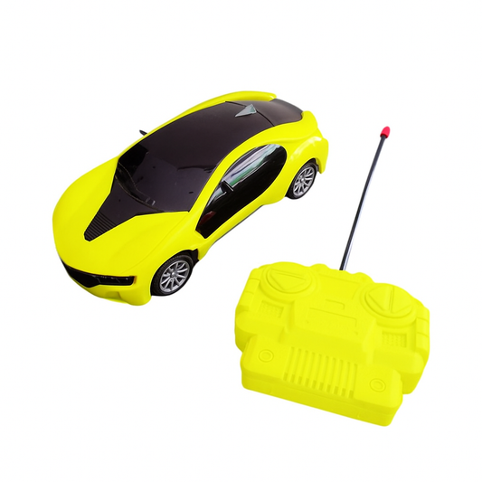 🚗 Rechargeable 3D Remote Control Lighting Car for Kids – 1:22 Scale RC Model Vehicle with Type-C Charging | LED Lights | Toy Gift for Boys & Girls (Yellow) 🚕💫